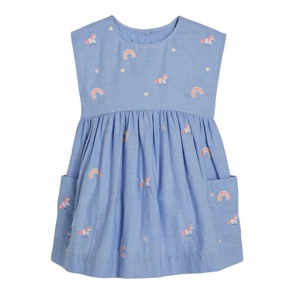 Robe Enfant Bleu Imprimé Licorne