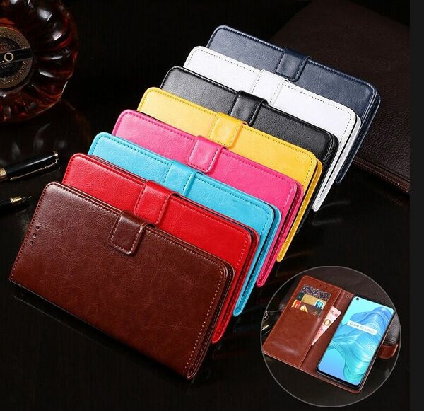 Mobile book style pu leather flip cover case all model avail