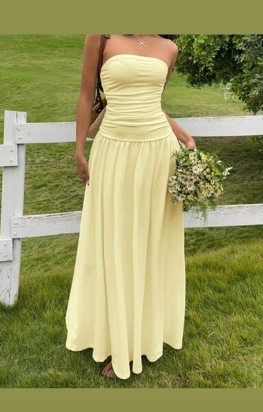 Robe bustier longue jaune