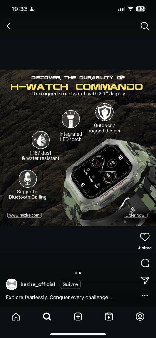 Montre Connectée H-Watch Commando