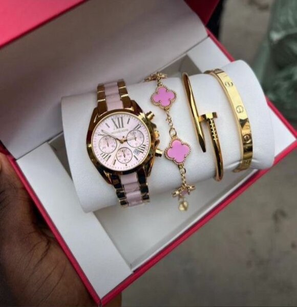 Ensemble Montre et Bracelets Luxe Femme