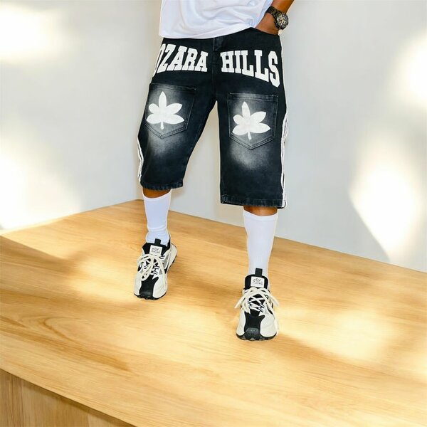 Shorts en denim imprimé