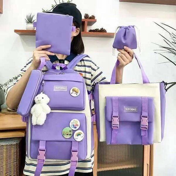 Ensemble Sac à Dos Violet 4 Pièces