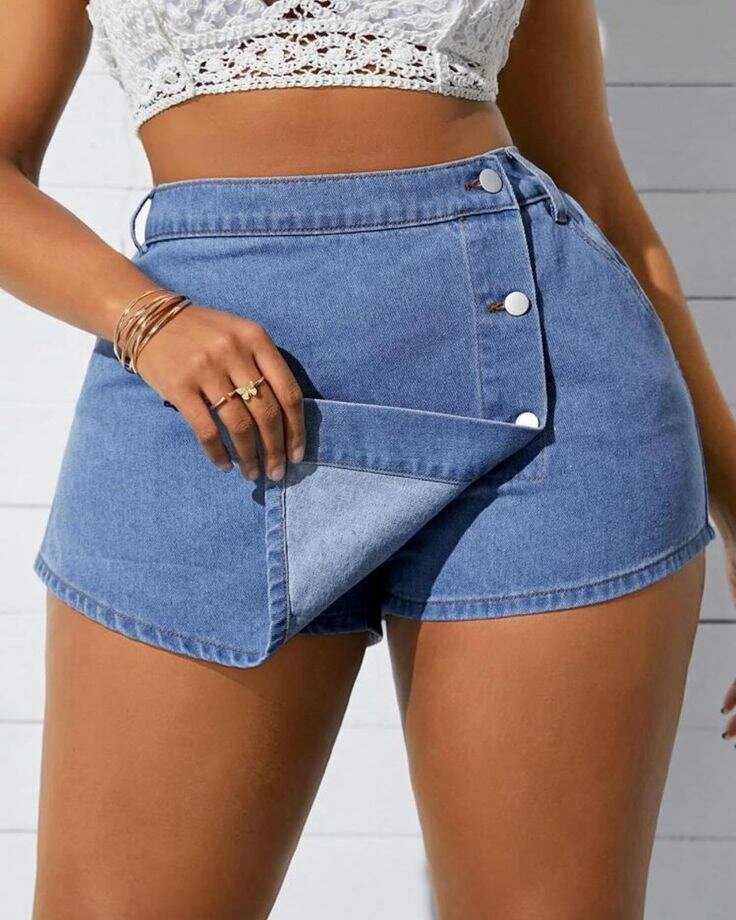 Shorts en jean à boutons