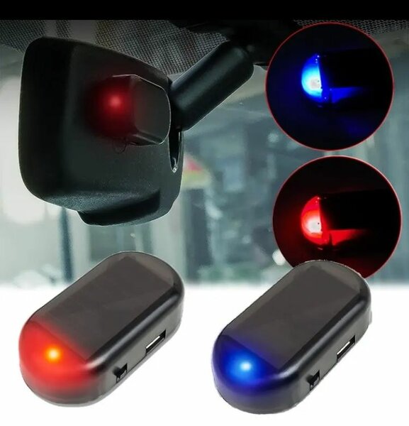 Solar-Powered Anti-theft Fake Security LED Lights for Cars