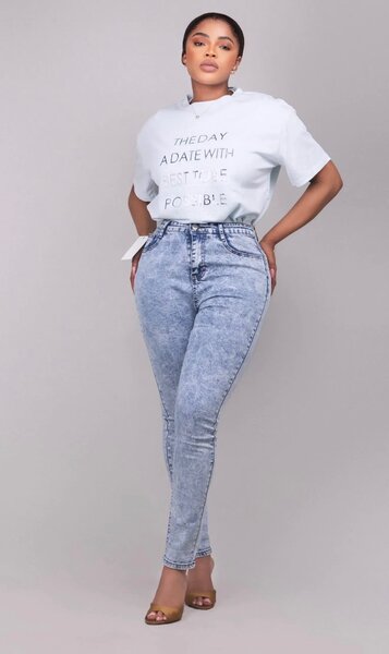 Jeans taille haute femme