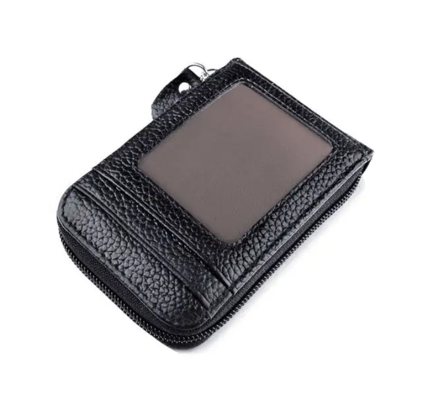 Men's Leather Wallet RFID, Multi Card Holder Zipping Pocket