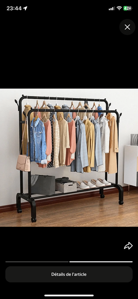 Portant Vêtements Mobile avec Roues