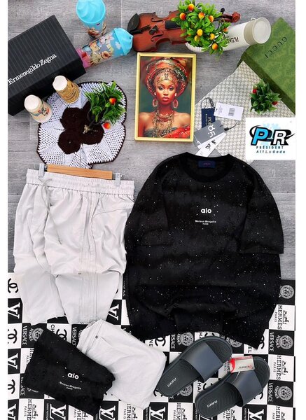 Ensemble décontracté noir et blanc