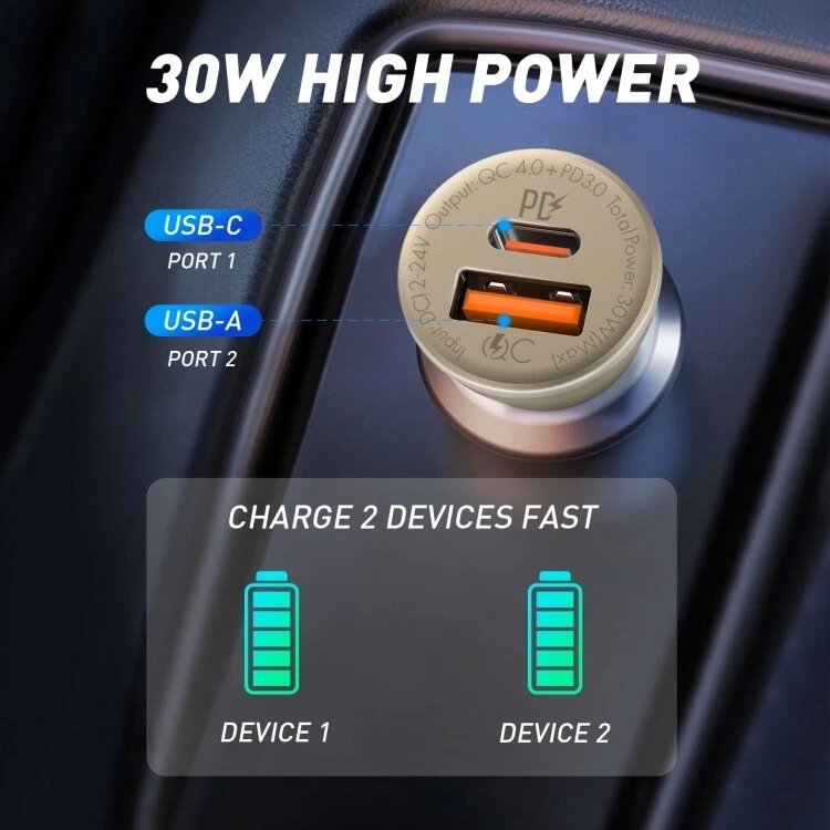 LDNIO 30W Car Charger USB C fit for iPhone 15 series