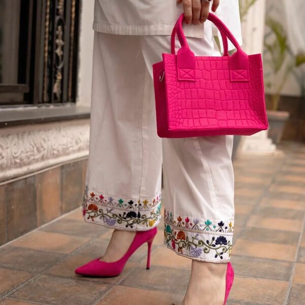 Multy embroidery Linen 2p shirt and plazzo