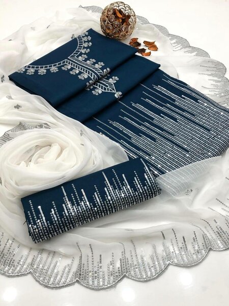 Cotton lawn 3mm& sequins work dc free