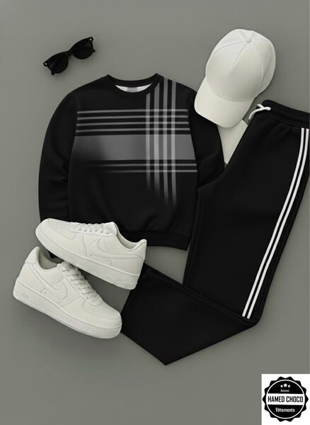 Ensemble de sport noir et blanc