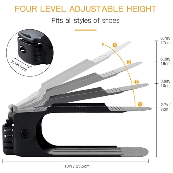 Double Layer Shoe Rack - Black