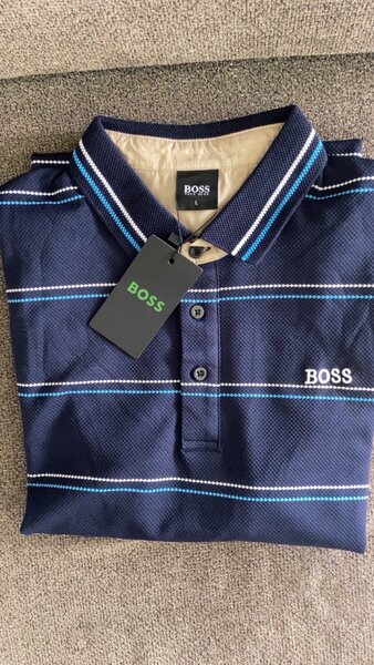 Polo en coton à rayures pour hommes