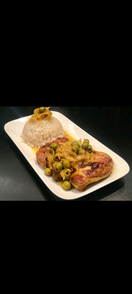 Poulet Yassa à l'olive et Riz