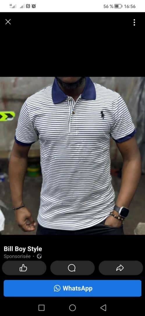 Polo rayé classique homme