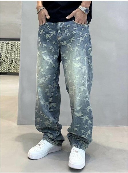 Jeans décontracté homme imprimé