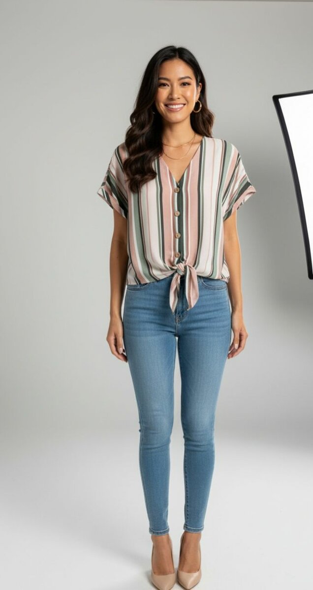 Chemisier rayé noué femme
