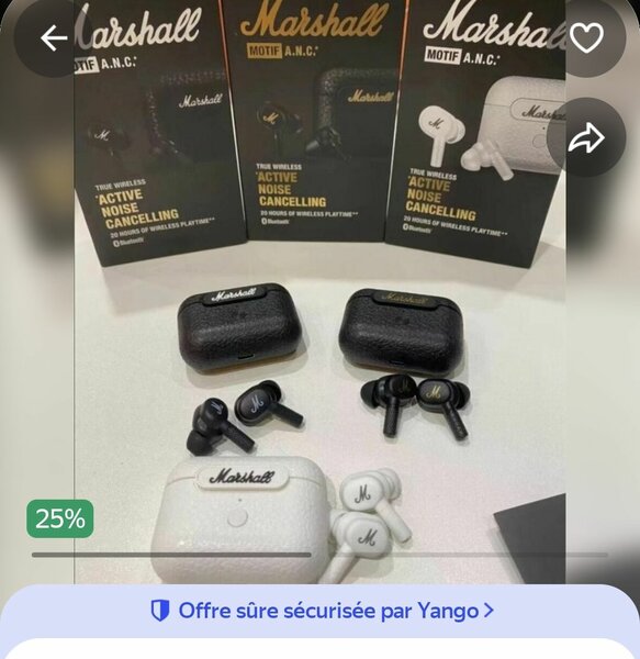 Écouteurs Marshall ANC sans fil