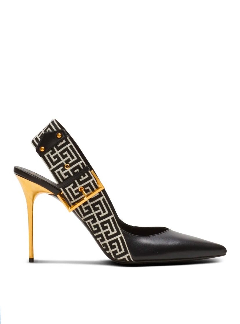 Ruby monogram slingback pumps