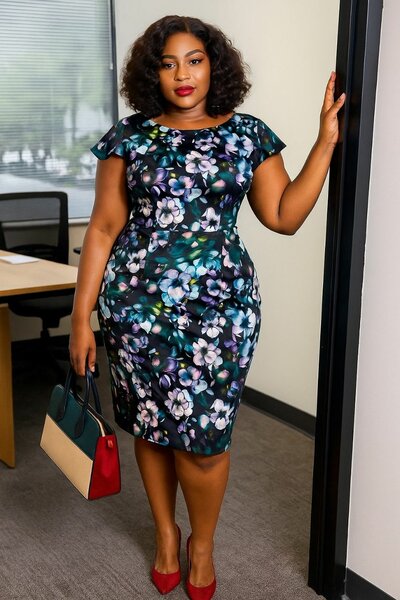 Robe Florale Élégante Femme