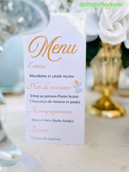 Carte de Menu Trifold