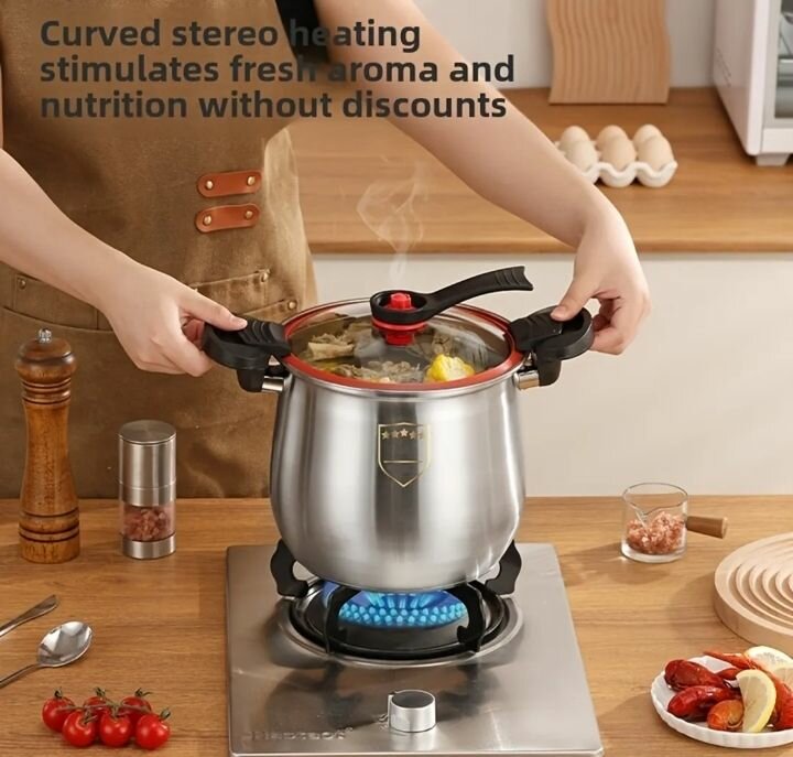 LDQ Stainless Steel Non-Stick Stockpot with Lid  Quick Cook