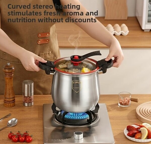 LDQ Stainless Steel Non-Stick Stockpot with Lid  Quick Cook