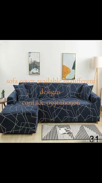 Sofa cover, L shape,chairs set