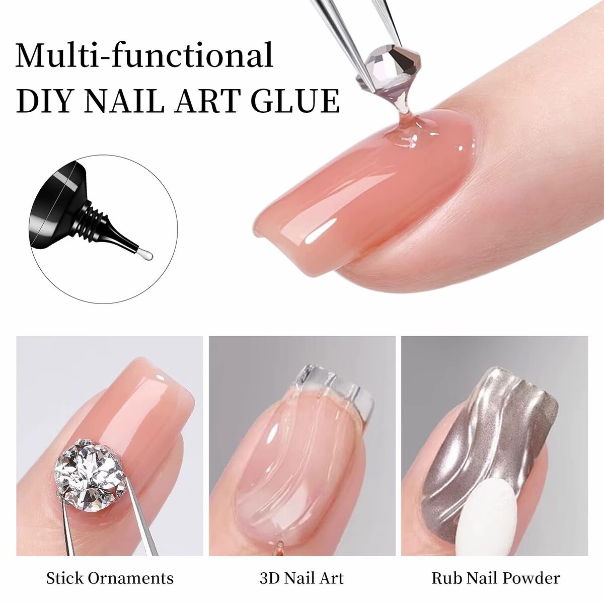 Colle pour Ongles Strass Résistante