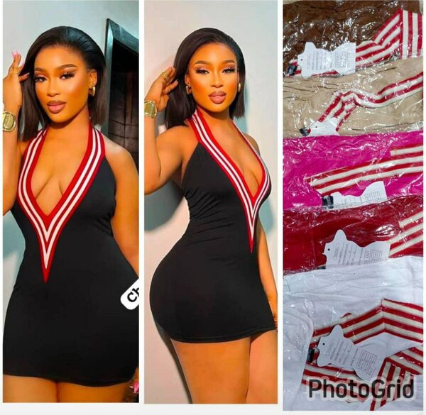 Robe courte chic à rayures