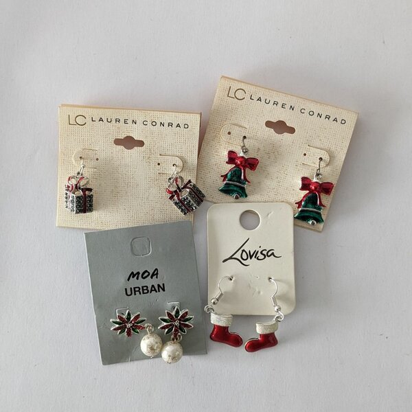 4 Piece Christmas Earrings