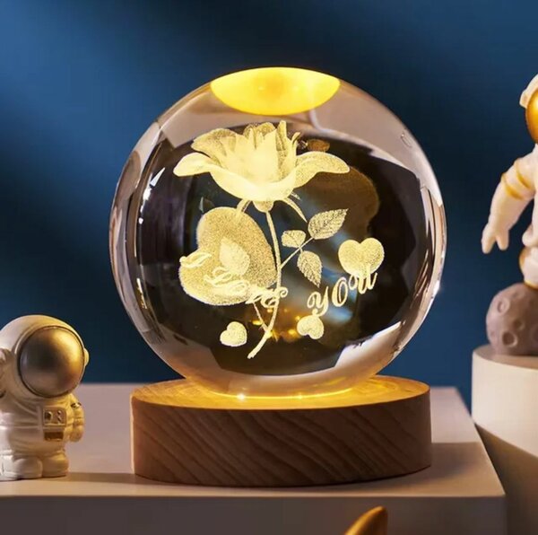 Beautiful night light crystal ball warm shine light for coup