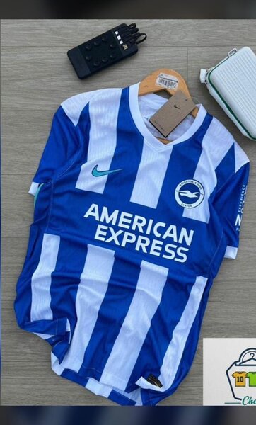 Maillot de football rayé bleu