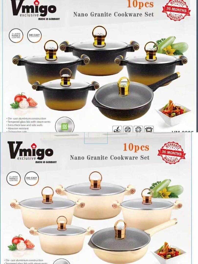 3 set Heavy nonstick cookware Granite