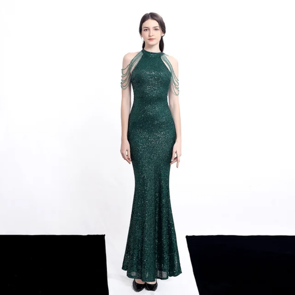 Robe longue à paillettes élégante