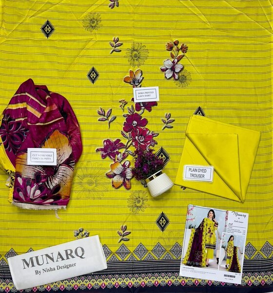 3 Pcs Women's Unstitched Lawn