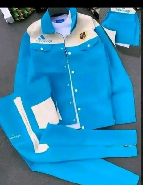 Veste pantalon bleu tendance