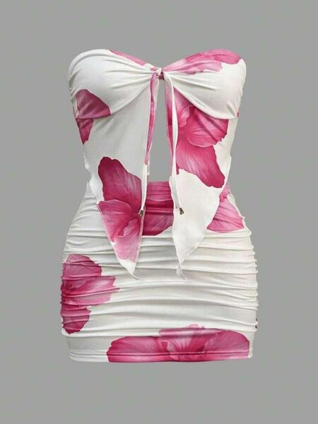 Robe bustier florale élégante