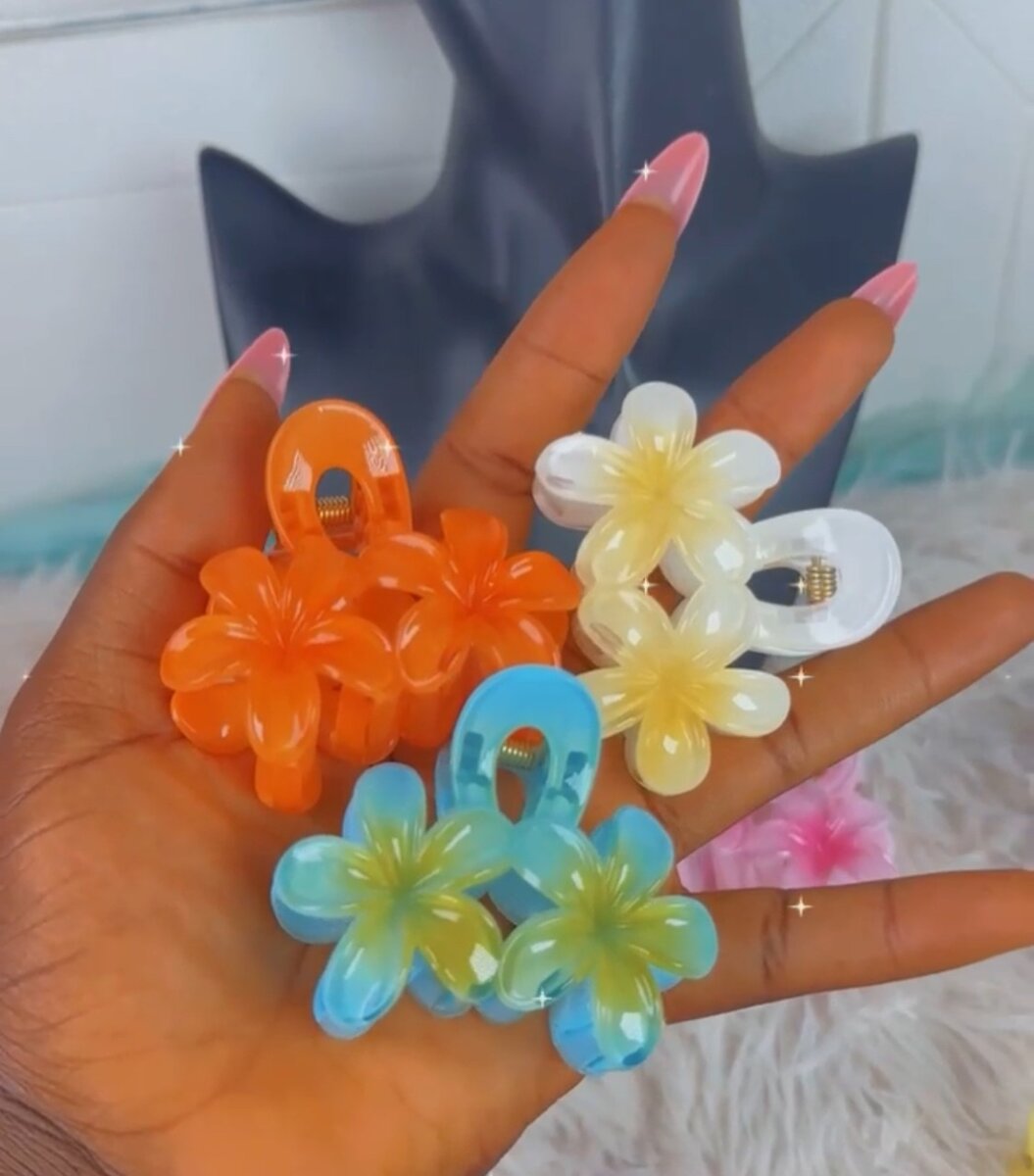 Pince à Cheveux Fleurs Colorées