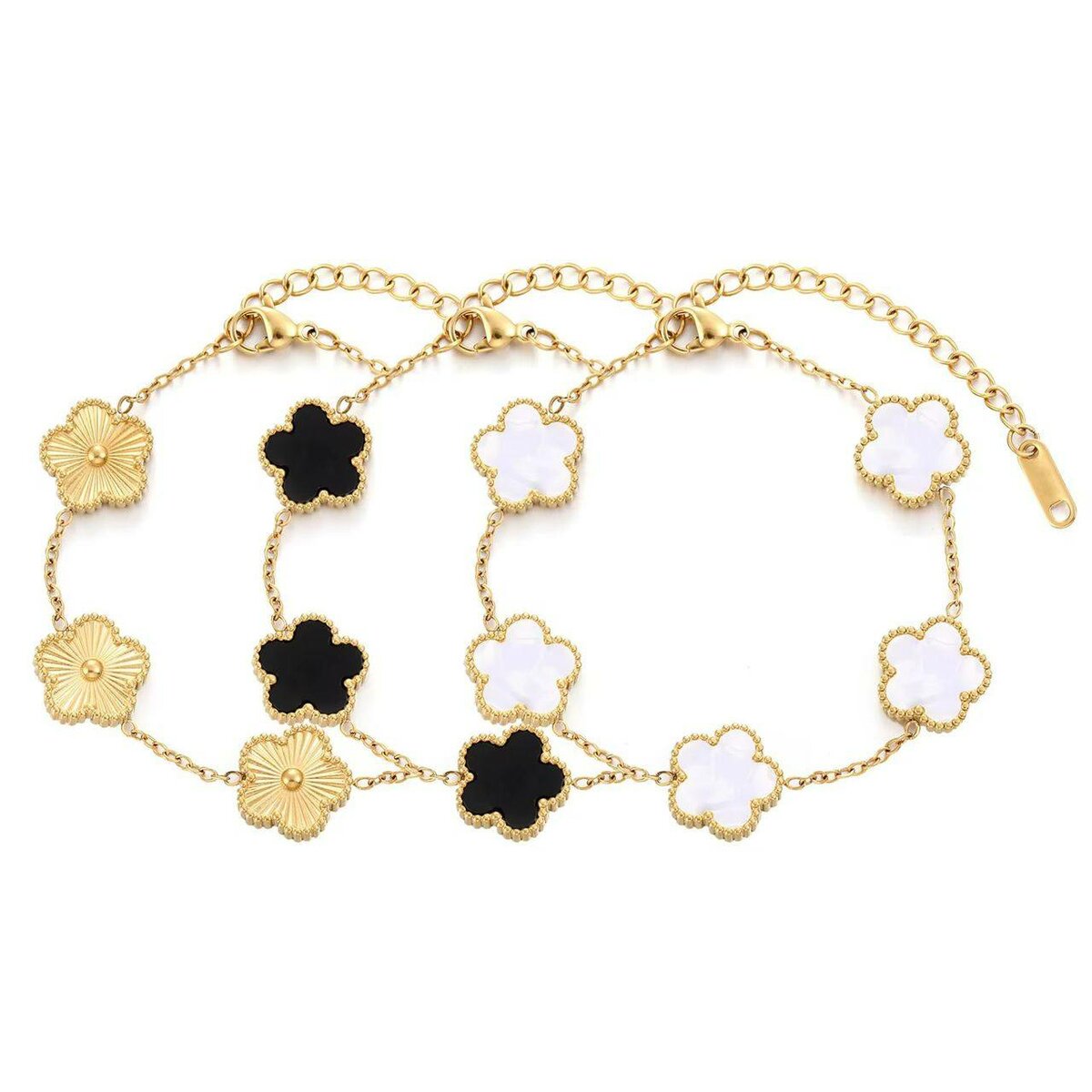 Bracelet trèfle élégant doré