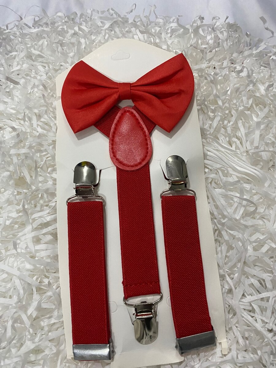 Kids bow tie and suspenders