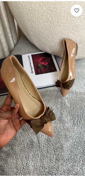 Coreen nude patent flat shoe with