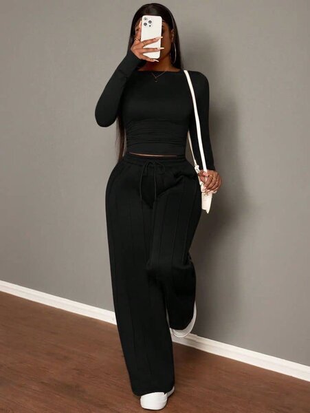 Ensemble noir décontracté femme