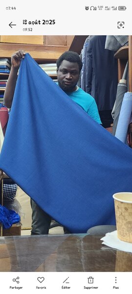 Tissu bleu de haute qualité