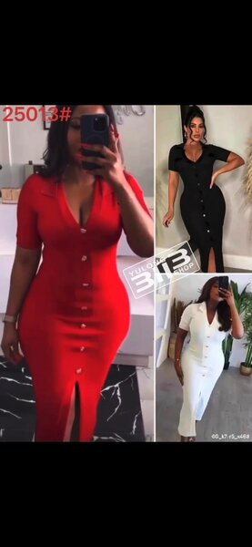 Robe moulante boutonnée