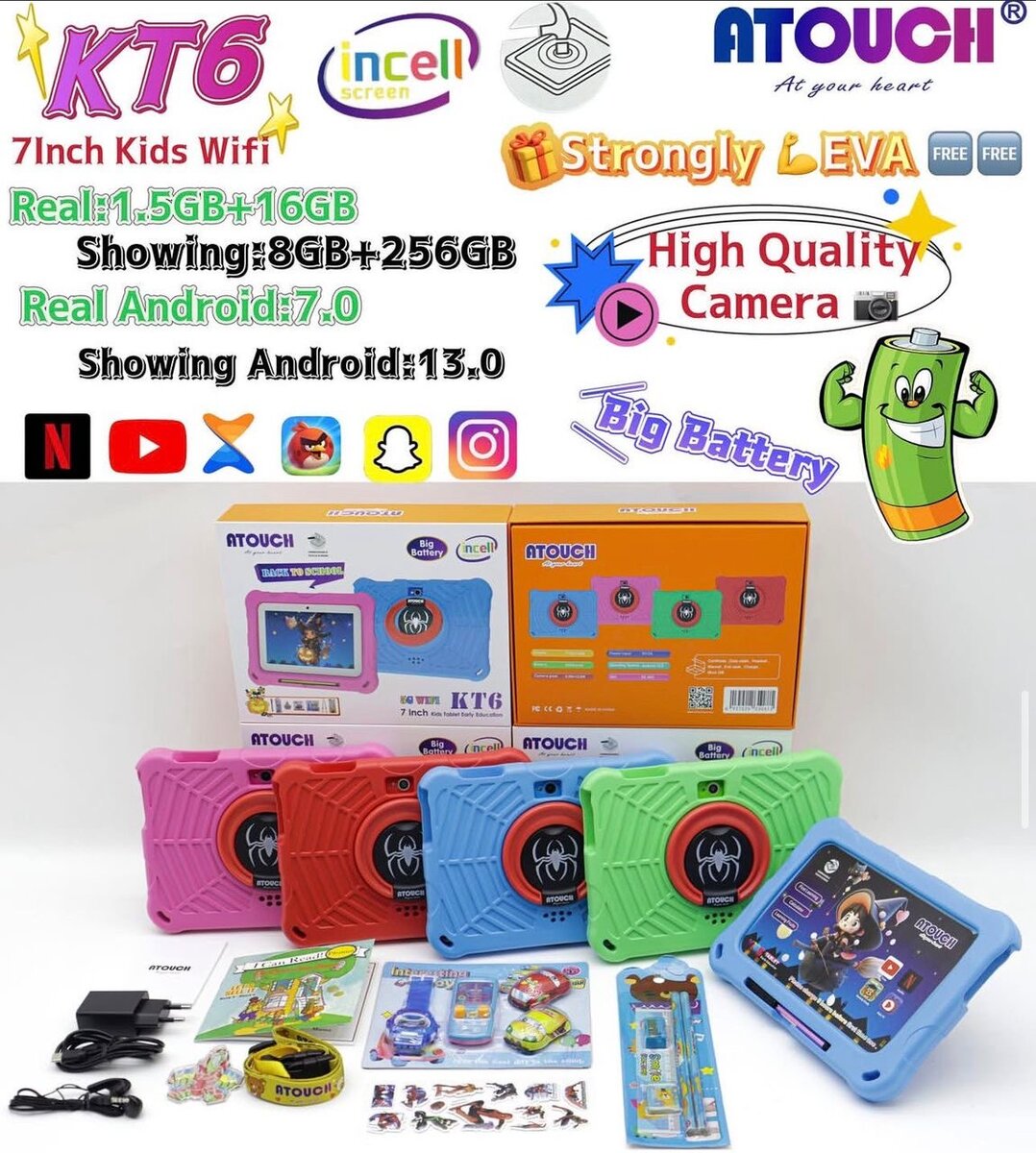 ATOUCH 7" Kids Tablet WiFi