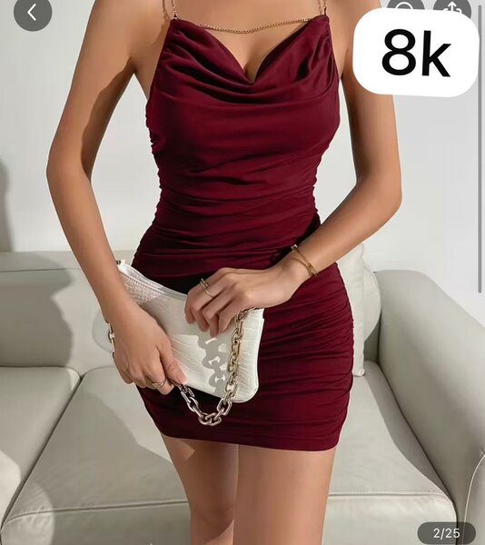 Robe Évasée Dos Nu Rouge