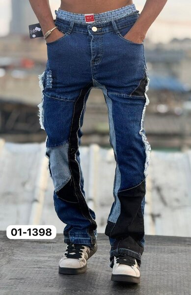 Jean Patchwork Homme Tendance